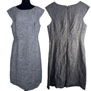 Mercer & Madison Blue Marled 💯 Linen Sheath Dress Size Medium Us 8